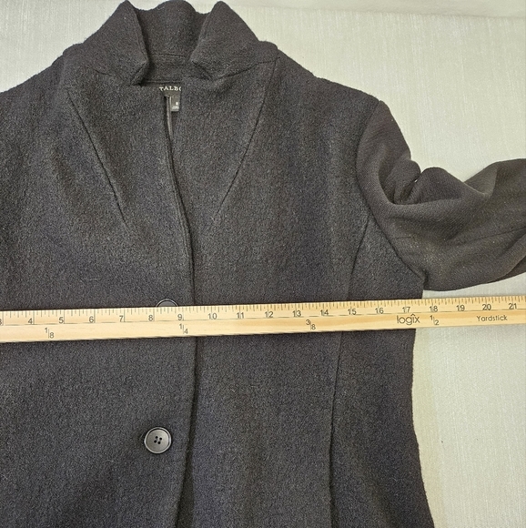 Talbots Blazer Womens 8 Black Jacket Wool Blend Mixed Texture Two Button - Picture 7 of 7